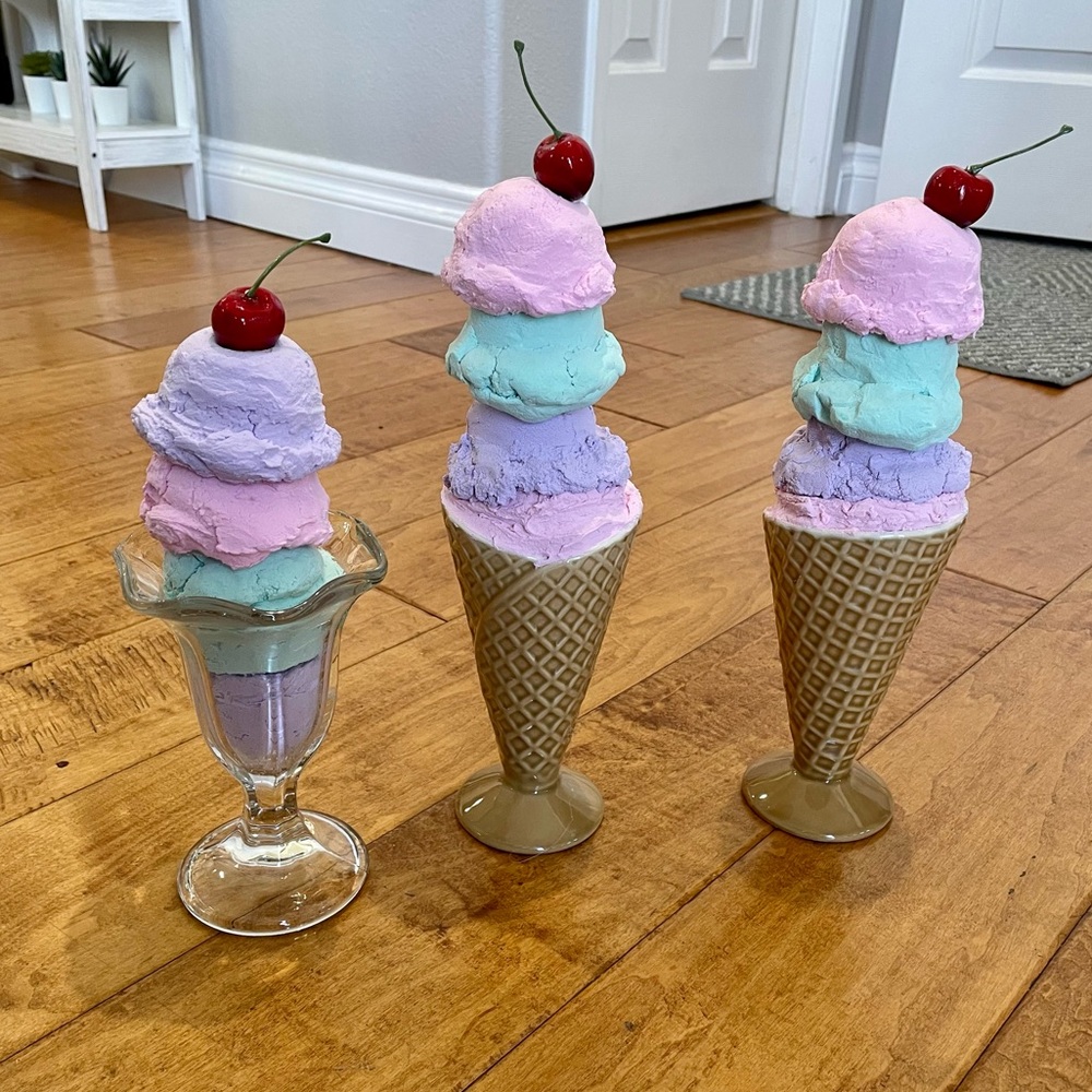 Faux ice cream decorations 🍦